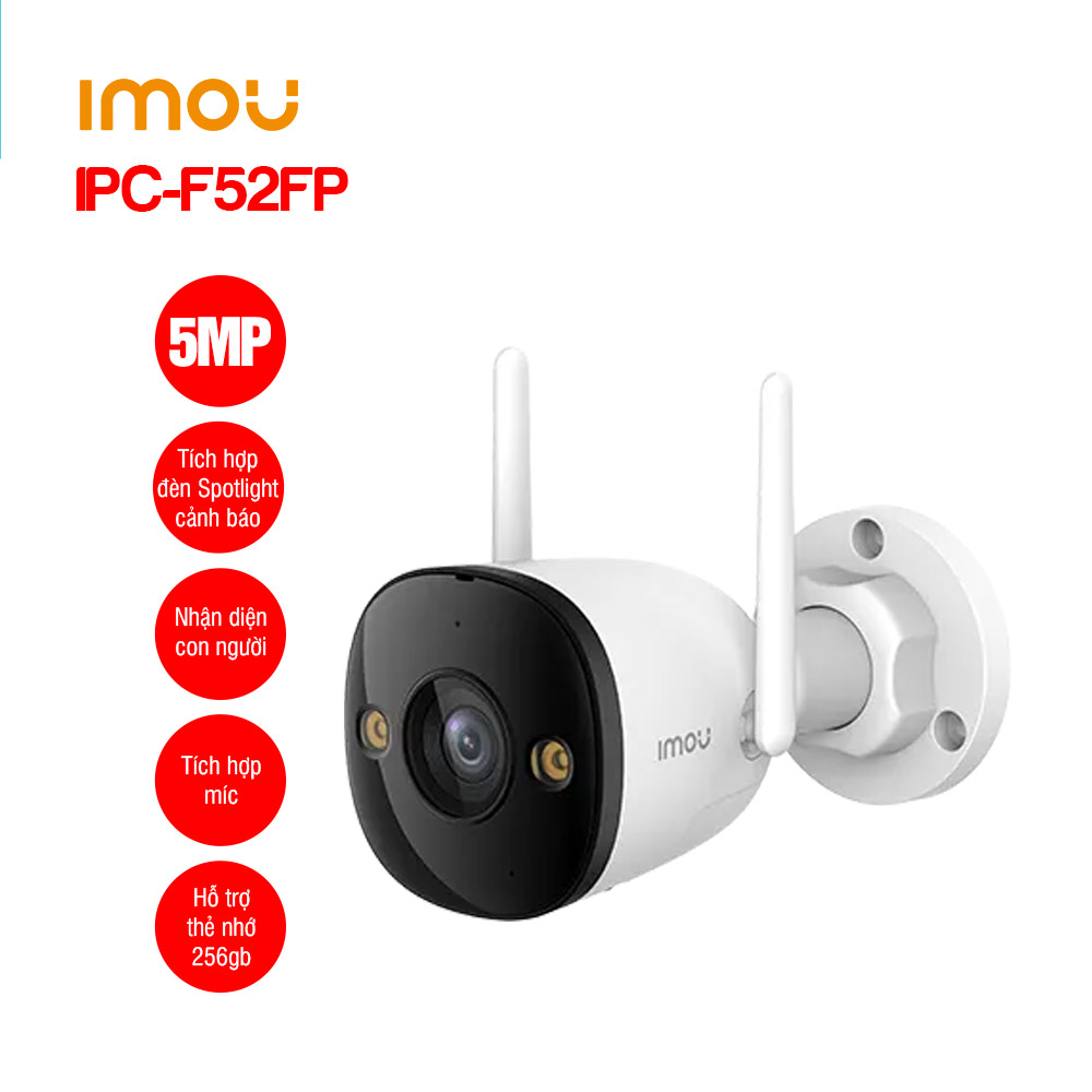 Camera Wifi ngoài trời IMOU IPC-F52FP 5MP (có màu ban đêm)