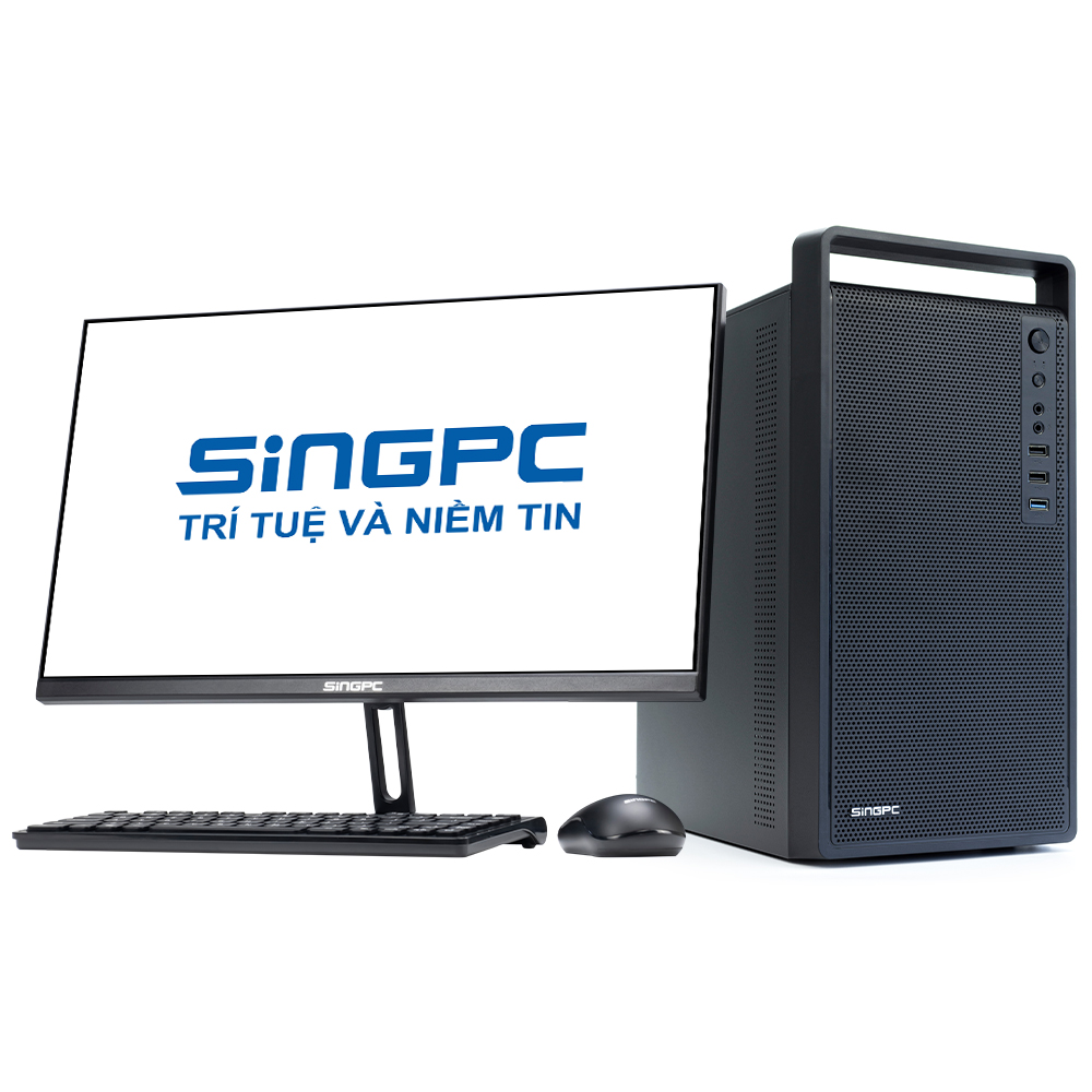 Máy tính để bàn SingPC G593 | Celeron G5905, RAM 8GB, SSD 256GB, 21.5"
